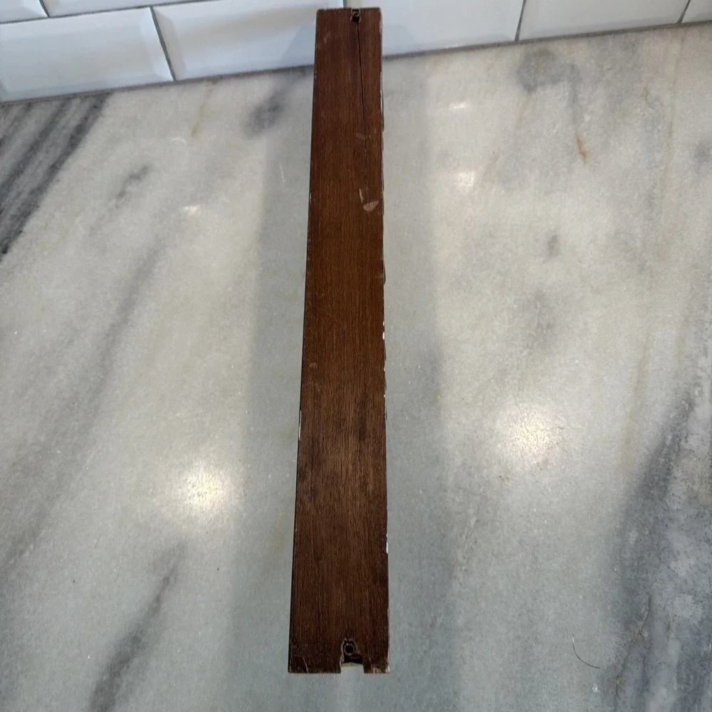 Vintage Tie/Belt Rack Organizer Wall Mount Closet Rod‎ 36 hook Wood/Brass GWB001